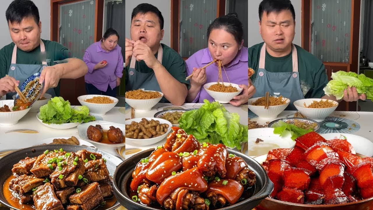 偷鸡不成蚀把米！抠门老公想偷红烧肉，被我吃光后当场气哭！【阿勇夫妇】