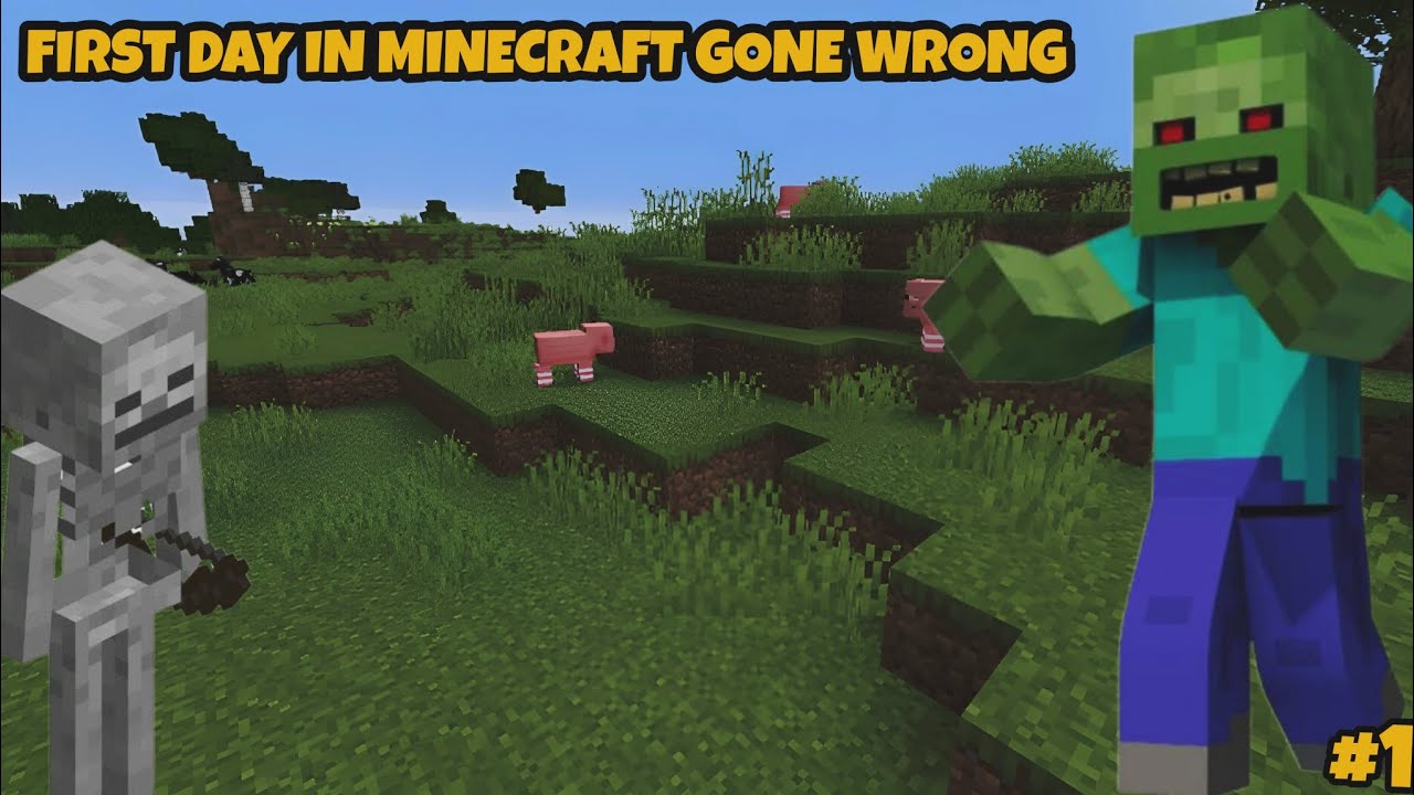 First Day In Minecraft Gone Wrong 😭 | Gameplay #1 - YouTube