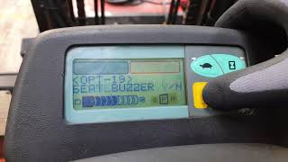The SPH button and speed settings on the Toyota  7 FBMF Forklift