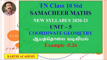 TN Class 10th-Samacheer-Coordinate Geometry-Unit V-New Syllabus 2020-21-Example-5.26-karthi Academy