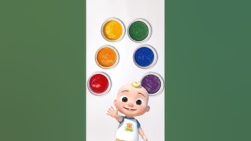 What Color does YELLOW🟡 + RED🔴 make?! Learn Color Mixing with Paint! #shorts #cocomelon