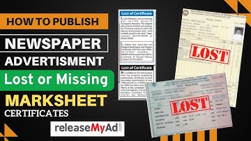 📰 How To Publish Lost Marksheet Advertisement In Newspaper Online | Lost Certificate Ad In Newspaper