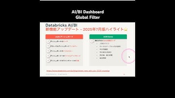 データアナリティクス編07_Databricks AI/BI グローバルフィルター #databricks #AIBI #visualization #filter  #shorts