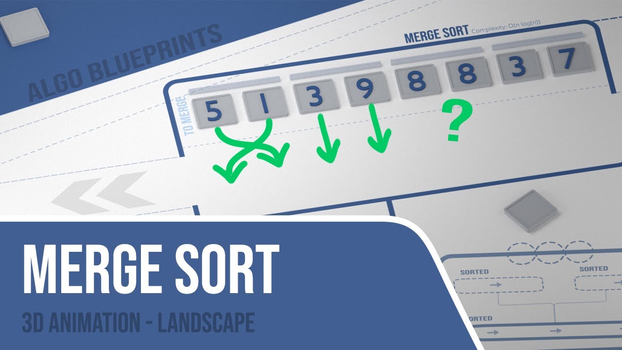 Merge Sort Algorithm - 3D Animation - YouTube