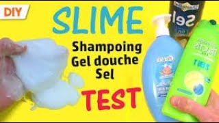 Test slime avec du shampoing ou gel douche et du sel ! SLIME