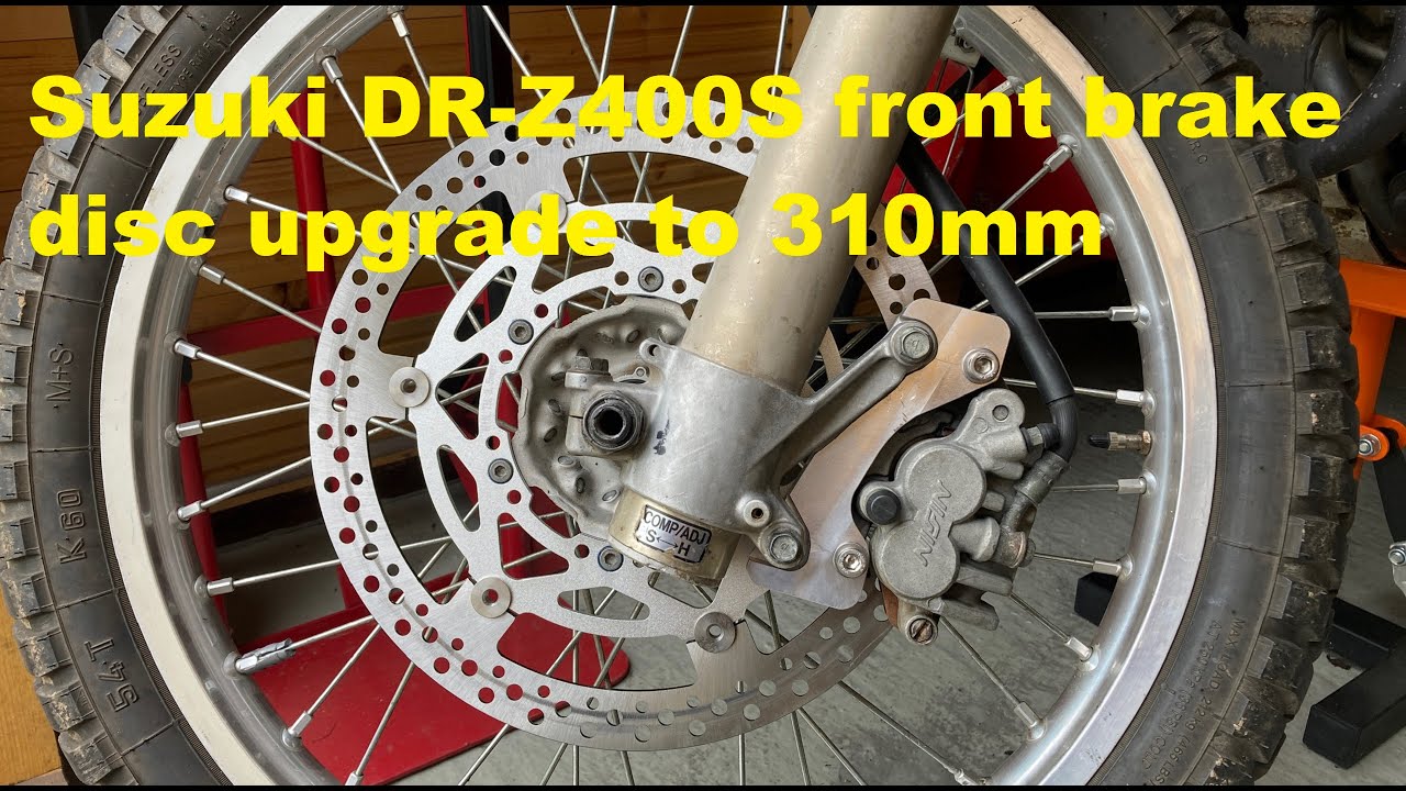 Suzuki DR-Z400S front brake upgrade to 310mm - YouTube