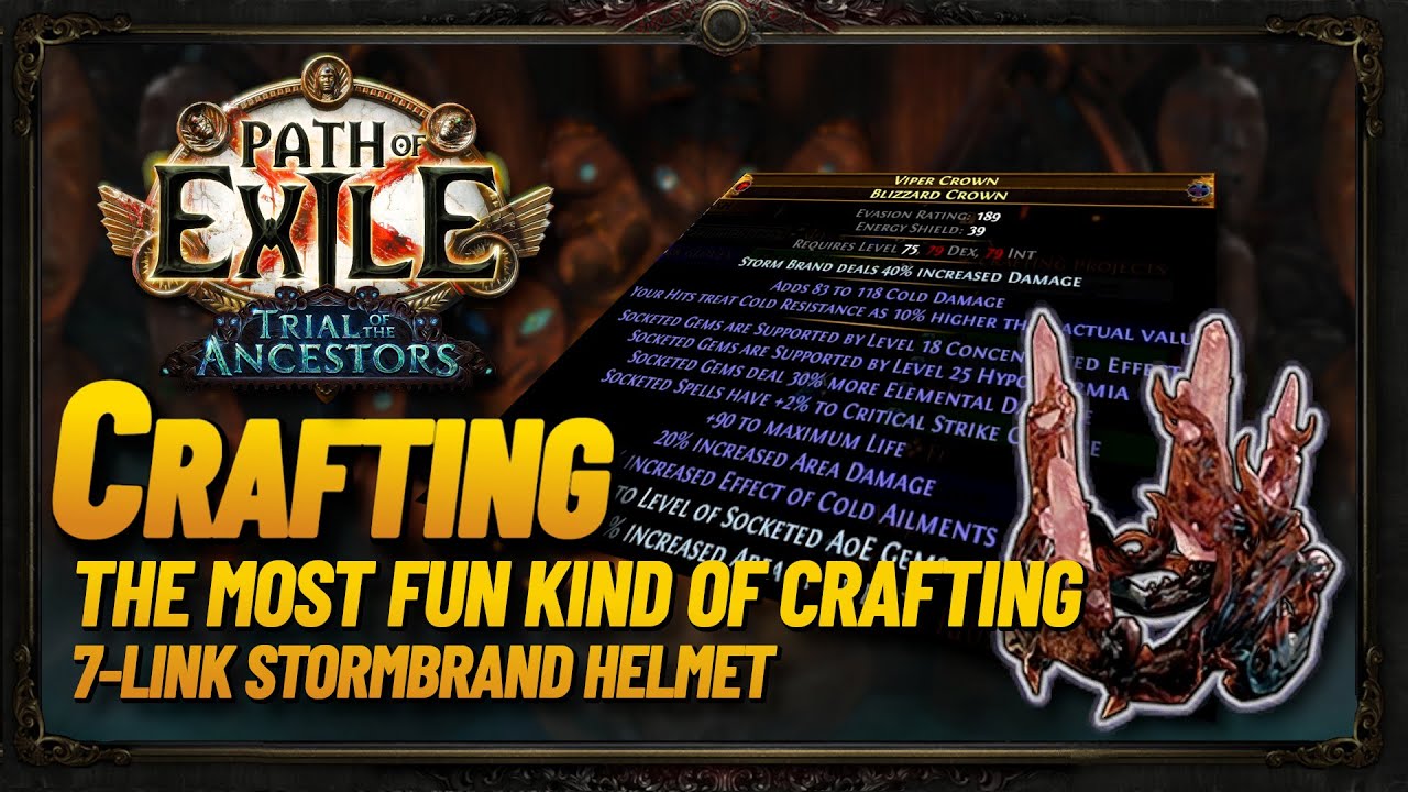 Path of Exile 3 22 Crafting a 7 Link Storm Brand Helmet YouTube Path of Exile 3 22 Crafting a 7 Link Storm Brand Helmet YouTube