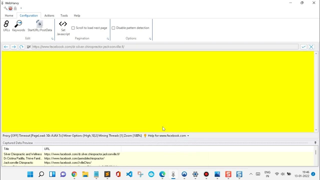 Scraping Facebook Chiropractor listings' Contact data harvy YouTube
