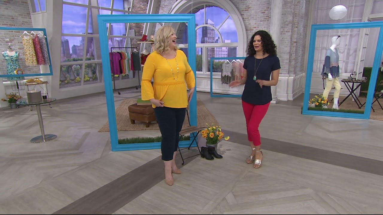 Women with Control Tummy Control Prime Stretch Denim Crop Jeans on QVC