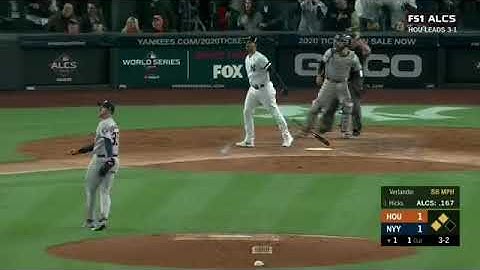 AARON HICKS 3 RUN HOME RUN OFF THE FOUL POLE