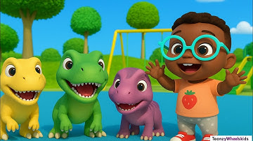 If You’re Happy and You Know It | Dinosaur Park Song for Kids | Fun Dinosaur Dance by Toonzy Wheels 