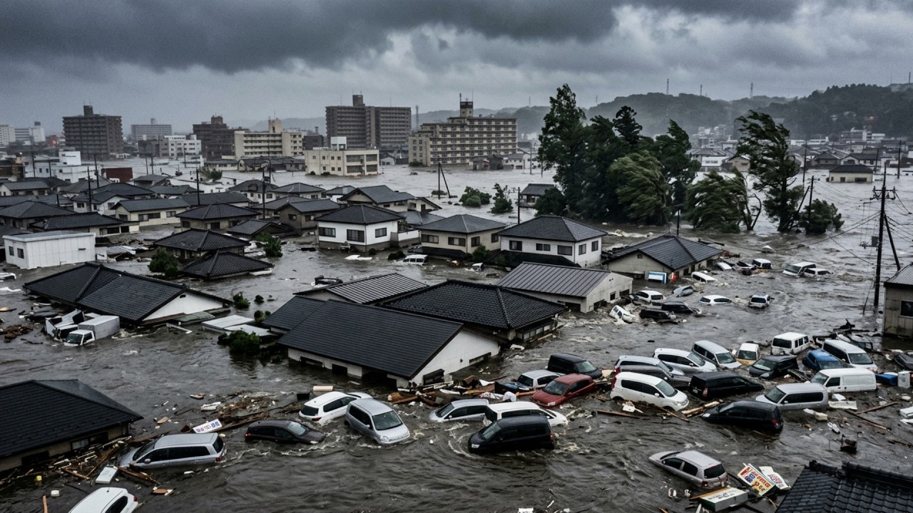 Giant Flooding By Typhoon Chan-hom Swept Away Station, Many