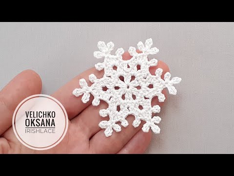 Видео как связать снежинку крючком для начинающих