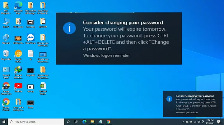 Consider Changing Your Password || How To Turn Off Password Expiration Notification In Windows 10