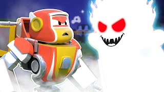 👻HALLOWEEN🎃 SUPER ROBOT fights SCARY GHOST! - Transformer Robot Car Epic Battle