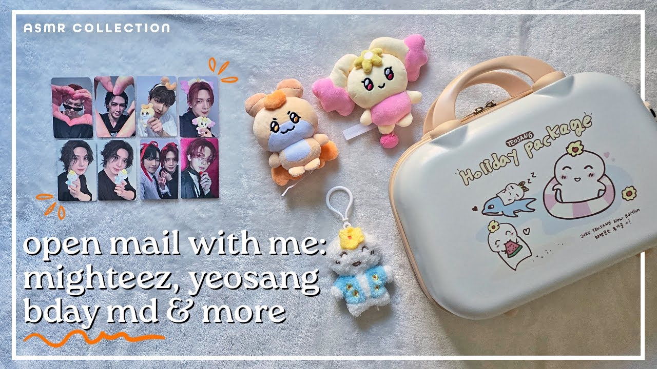 [ASMR] Open Mail With Me: Mighteez, Yeosang Birthday MD & More 💌 | Paper & Plastic Crinkly Noises