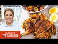 How to Make Chicken Under a Brick with Herb-Roasted Potatoes and Buttermilk-Vanilla Panna Cotta