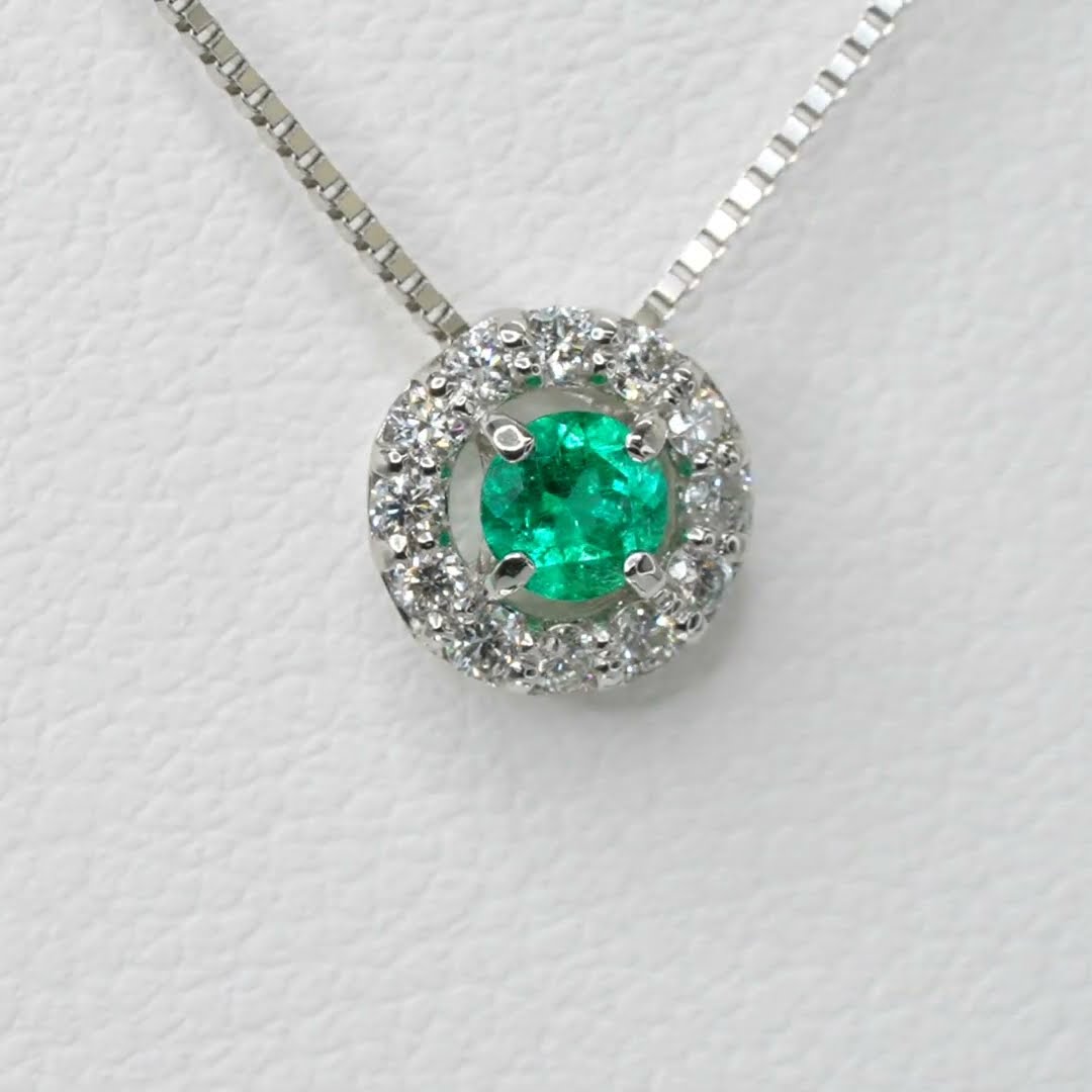 エメラルド ダイヤモンドネックレス EM 0.10ct D 0.10ct 45cm