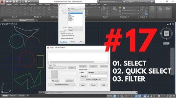 Object Selection Commands in AutoCAD2020| Select, Quick Select & Filter Select| AutoCAD Class 17