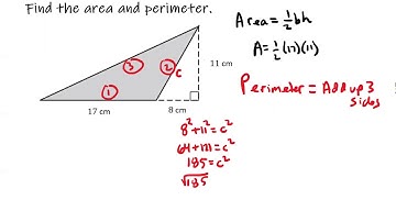 Area and Perimeter of an Oblique Triangle When the Height and One Side are Know.