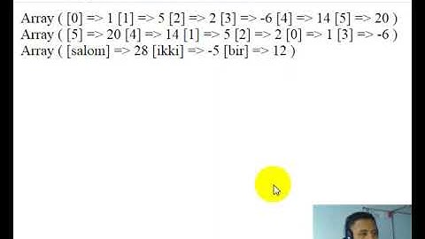 19 dars PHPda massivlar bilan ishlash funksiyalari