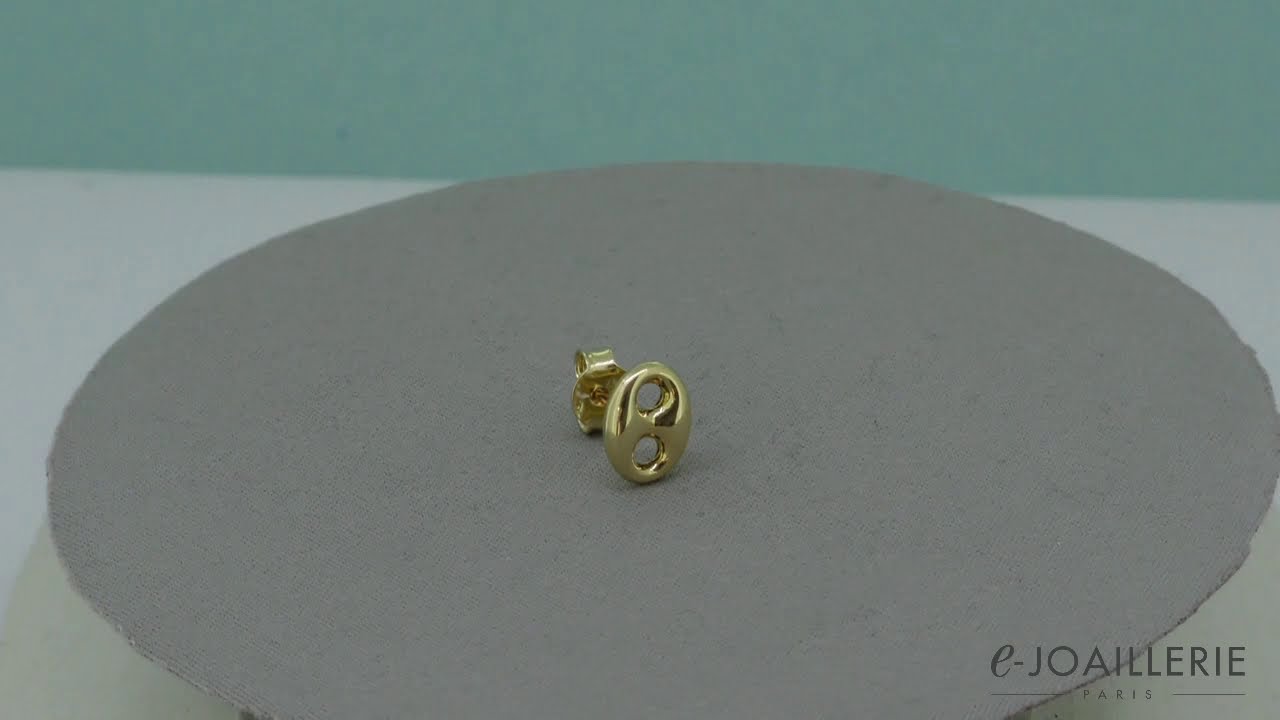 www.e-joaillerie.com - Boucle d'oreille or jaune 18 carats grain de