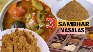 Sambar 3 Types - Masala's - Sambhar powder - Sambhar Wet Masala  - Spice Box Sambhar Powder Mix