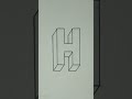 Menggambar huruf H 3d sederhana #shorts