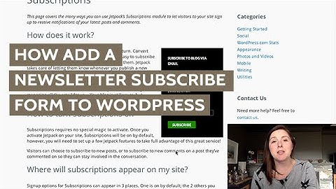 WordPress Newsletter Subscribe Form