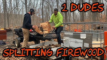 #168 Two Dudes Splitting Firewood with a Modified RuggedMade Splitter