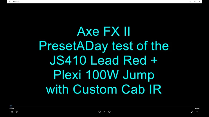 Axe FX II Test: Marshall JS410 and Plexi 100W Jump from "PresetADay"