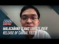 Malacañang slams Leviste over release of Cabral files | ANC