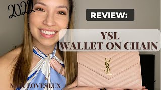 YSL Wallet on Chain: Review SAINT LAURENT monogram chain wallet what fits,  modeling shots, worth it? 
