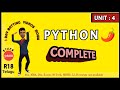 Python unit 4 || btech 2nd year || one day batting videos || JNTUH R18