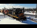 Prex 2045 ns 5207 highhood locomotives after the blizzard ndw railroad bad train track