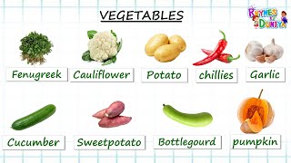 VEGETABLES NAMES in English For Kids | First Words for Babies | Learning Videos for Toddlers | KIDS