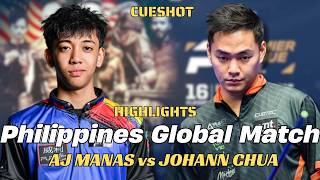 AJ MANAS VS JOHANN CHUA  - CUESHOT - PHILIPPINES GLOBAL MATCH !