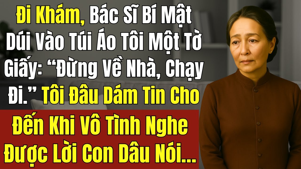 Đi Khám, Bác Sĩ Dúi Vào Túi Áo Tôi Một Tờ Giấy: “Đừng Về Nhà. Chạy Đi.” Tôi Đâu Dám Tin Cho Đến Khi…