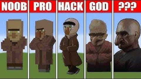 Pixel Art NOOB vs PRO vs HACKER Villager in Minecraft