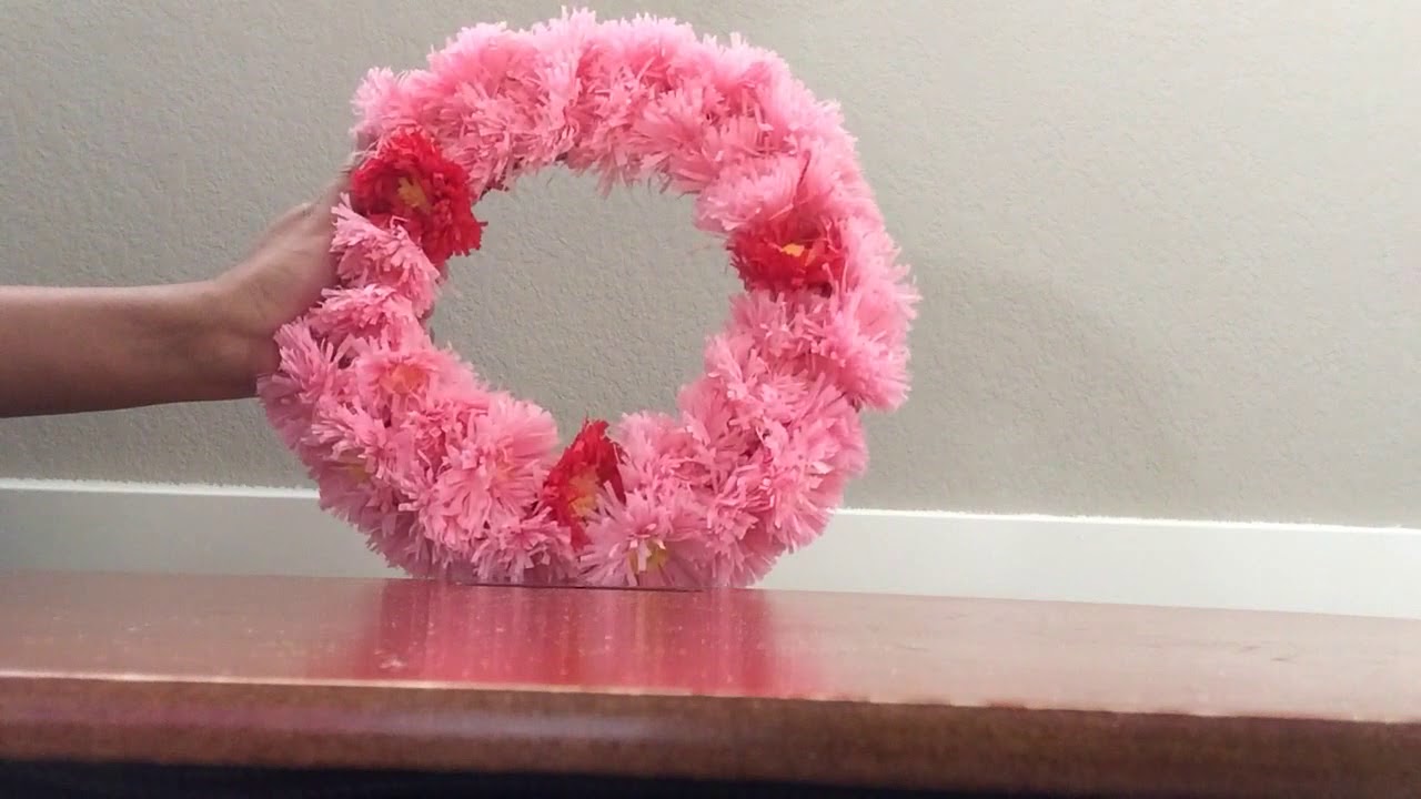Crepe paper flower Wreath YouTube