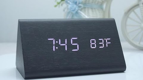 Triangle Desktop Wood Grain LED Alarm Digital Clock with Thermometer