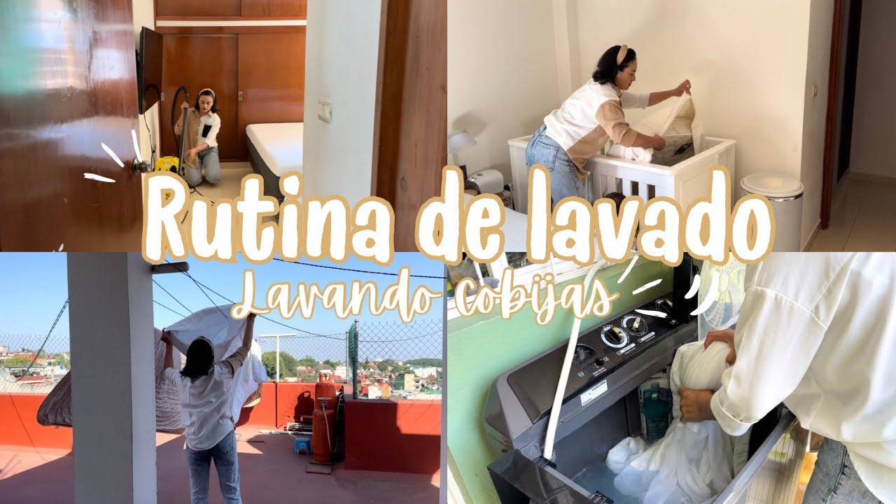 Rutina de lavado y limpieza || Lavando mis cobijas y edredónes || Rutina de lavado || LAVADORA LG