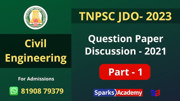 TNPSC JDO Question Paper Discussion Series Part-1 I Civil Engg I Admissions Open for TRB & TNPSC