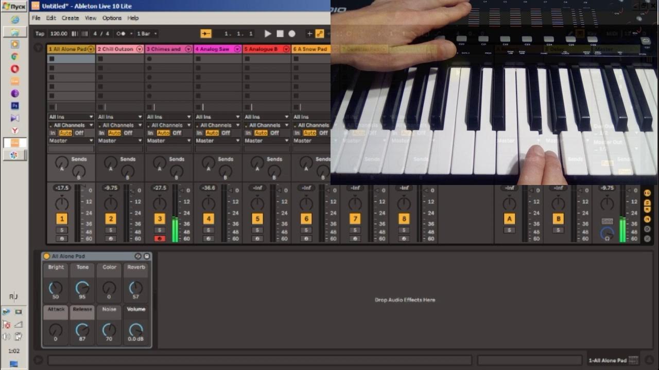 Настройка Faders(Слайдеры) MIDI клавиатуры Oxygen 49/61 в секвенсоре
