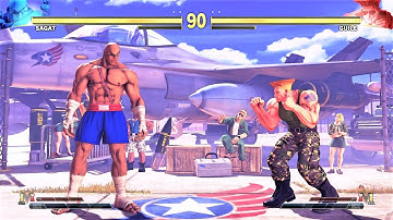 Sagat vs Guile (Hardest AI) - Street Fighter V