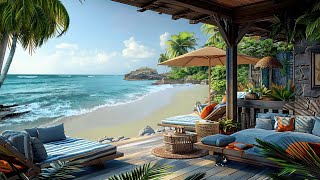 Summer Jazz Piano Music with Seaside Coffee Porch Ambience  Jazz Music & Ocean Waves for Relax
