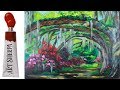 How to paint with Acrylic on Canvas Southern oak lane with Azaleas | TheArtSherpa