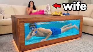 I Built a SECRET Swimming Pool to Hide from My Wife!