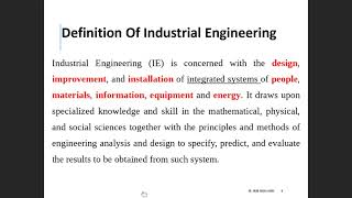 Celebrity Introduction to Industrial Engineering Profile