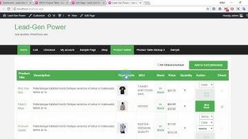 How to use woo product table